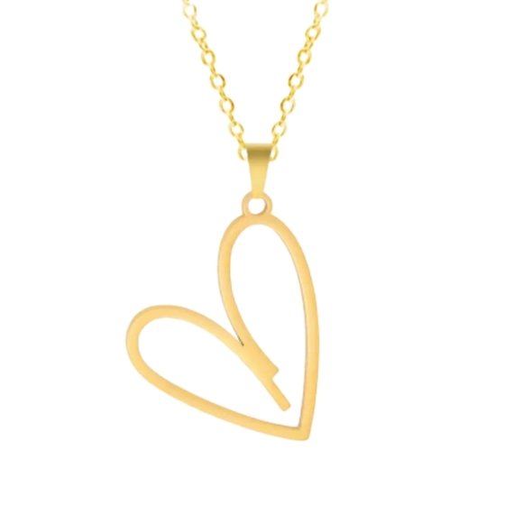 NEW! Stainless steel heart pendant necklace. - Picture 1 of 7